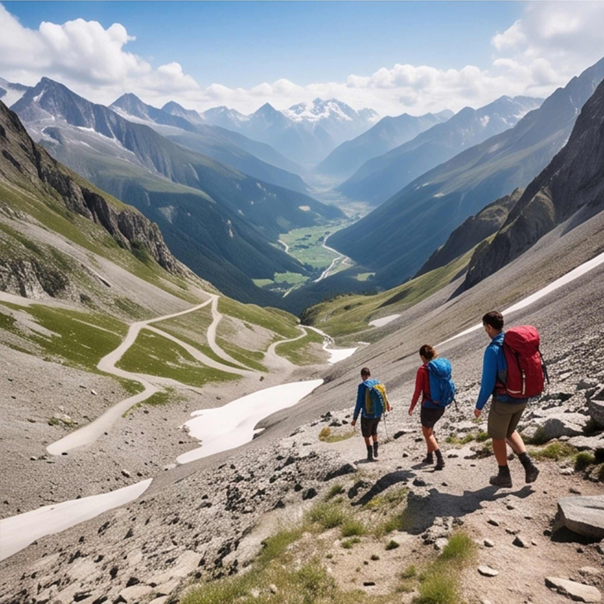 Escursionisti durante un trekking guidato in montagna
