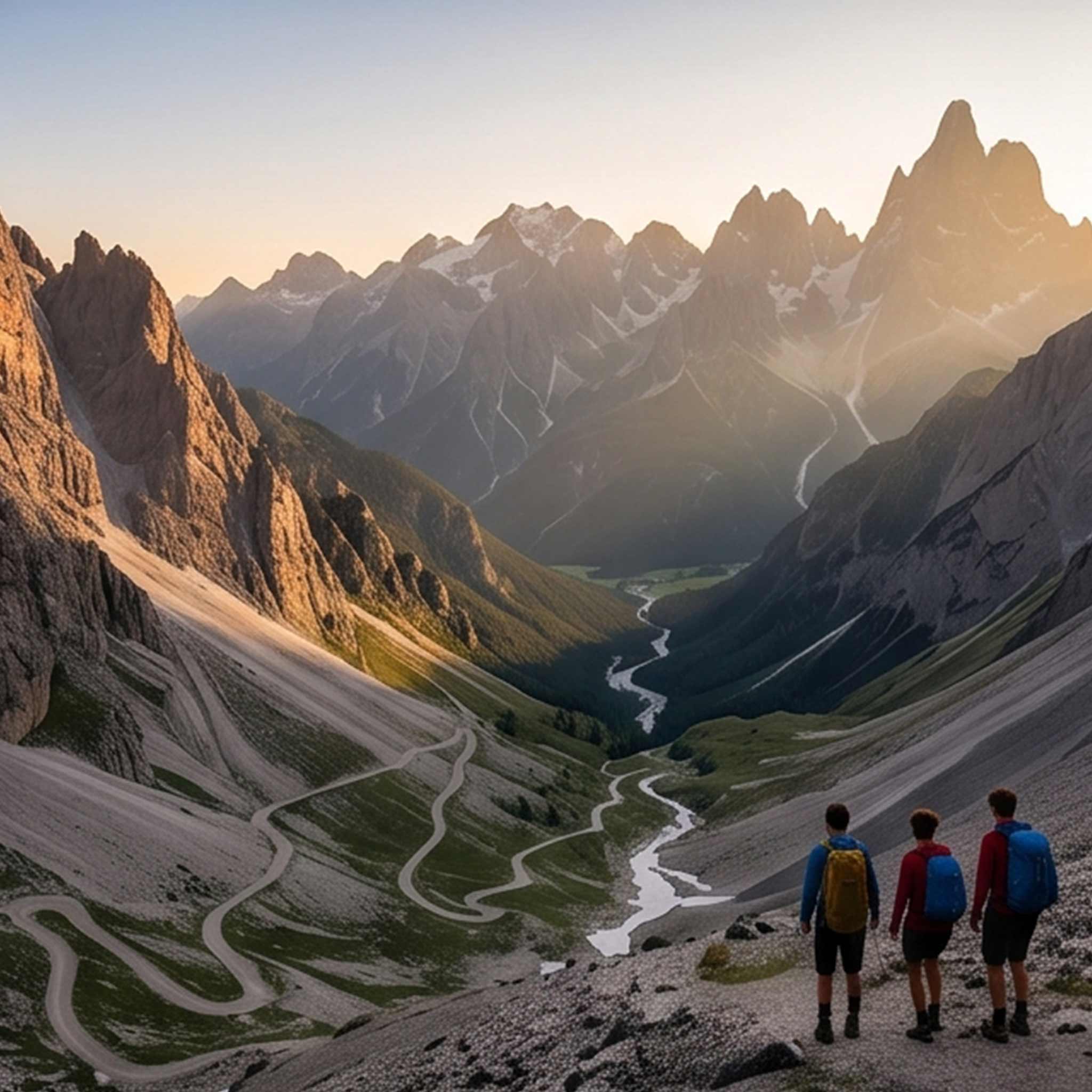 Escursionisti durante un trekking guidato in montagna